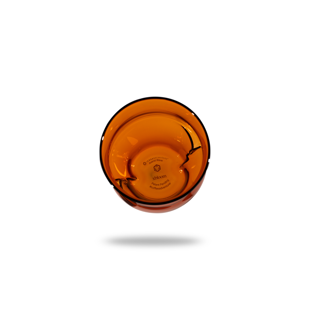 Amber glass bowl on a white background