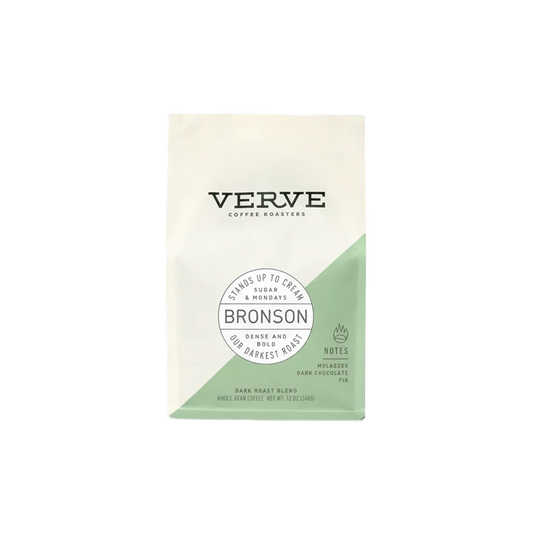 Box of Verve Coffee Roasters Bronson coffee blend on a white background