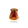Amber-colored glass vase on a white background