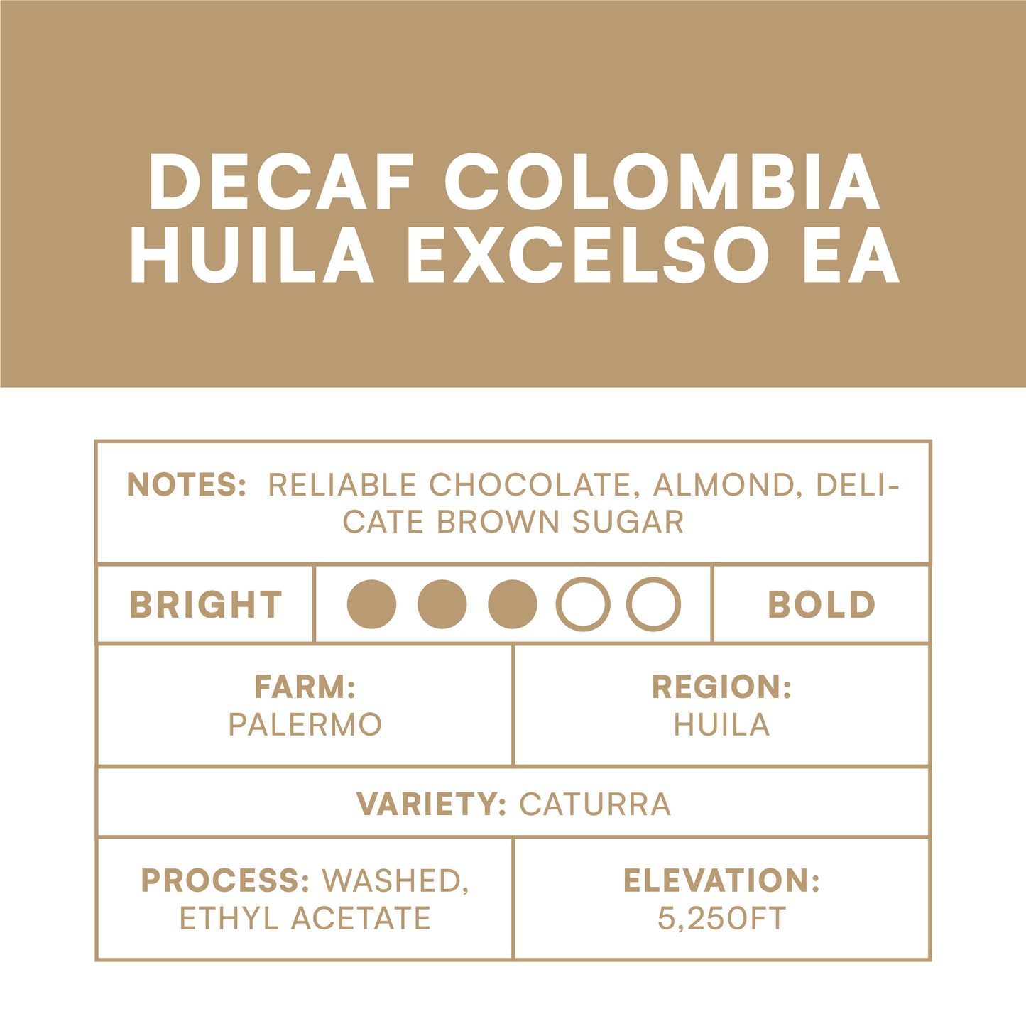 Decaf Colombia Excelso Huila EA