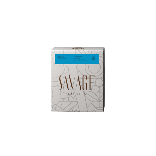 Savage Coffees coffee box on a white background