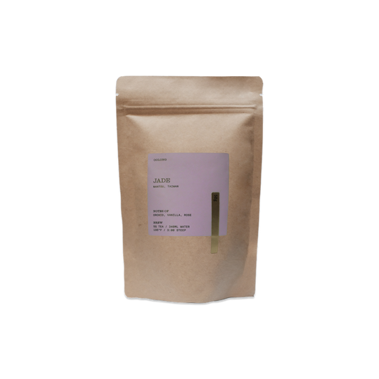 Kraft paper packaging with a label on a white background