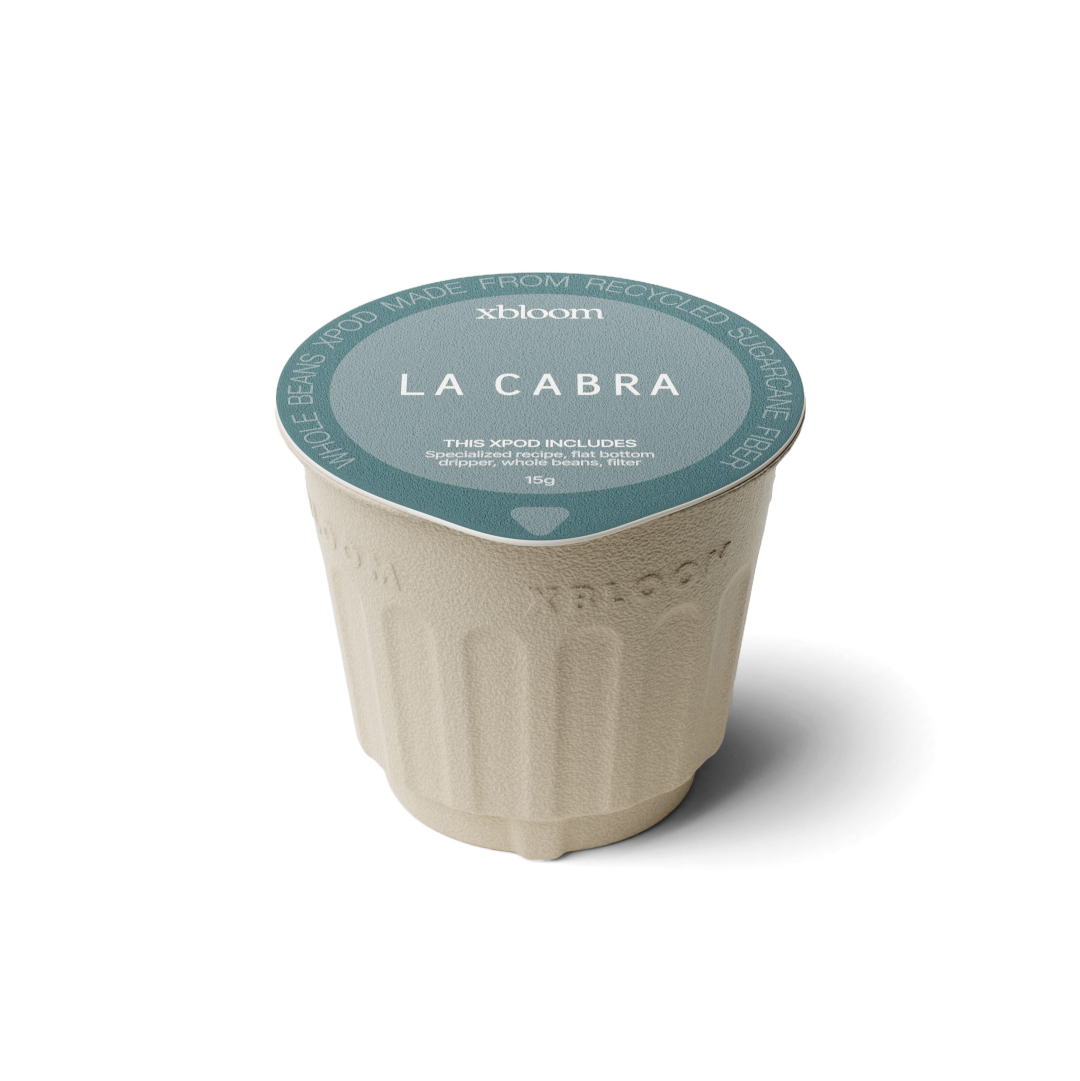 xBloom x La Cabra pod on a white background