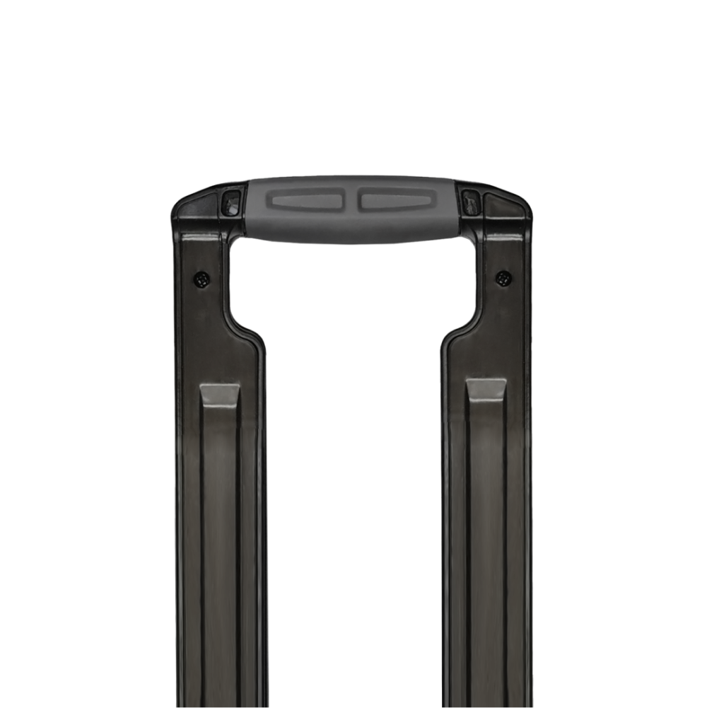 Black suitcase handle on a white background