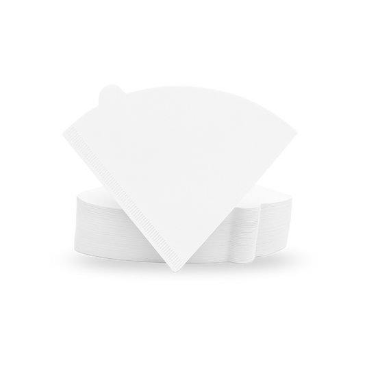 White coffee filter on a white background