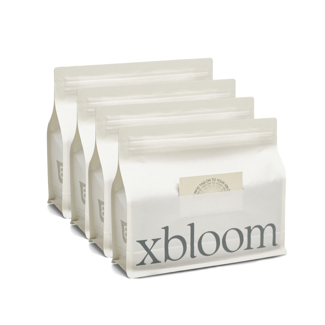 xBloom white coffee bags pack of 4, isolated PNG